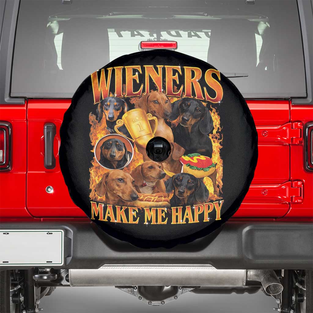 Funny Wiener Dog Spare Tire Cover Vintage Bootleg Gift For Dachshund Lover TS10 Black Print Your Wear