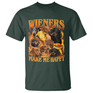 Funny Wiener Dog T Shirt Vintage Bootleg Gift For Dachshund Lover TS10 Dark Forest Green Print Your Wear