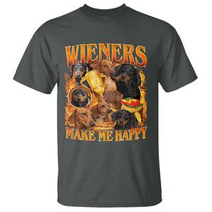 Funny Wiener Dog T Shirt Vintage Bootleg Gift For Dachshund Lover TS10 Dark Heather Print Your Wear