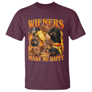 Funny Wiener Dog T Shirt Vintage Bootleg Gift For Dachshund Lover TS10 Maroon Print Your Wear