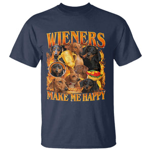 Funny Wiener Dog T Shirt Vintage Bootleg Gift For Dachshund Lover TS10 Navy Print Your Wear
