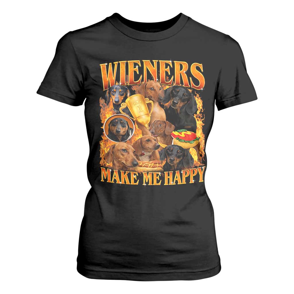 Funny Wiener Dog T Shirt For Women Vintage Bootleg Gift For Dachshund Lover TS10 Black Print Your Wear