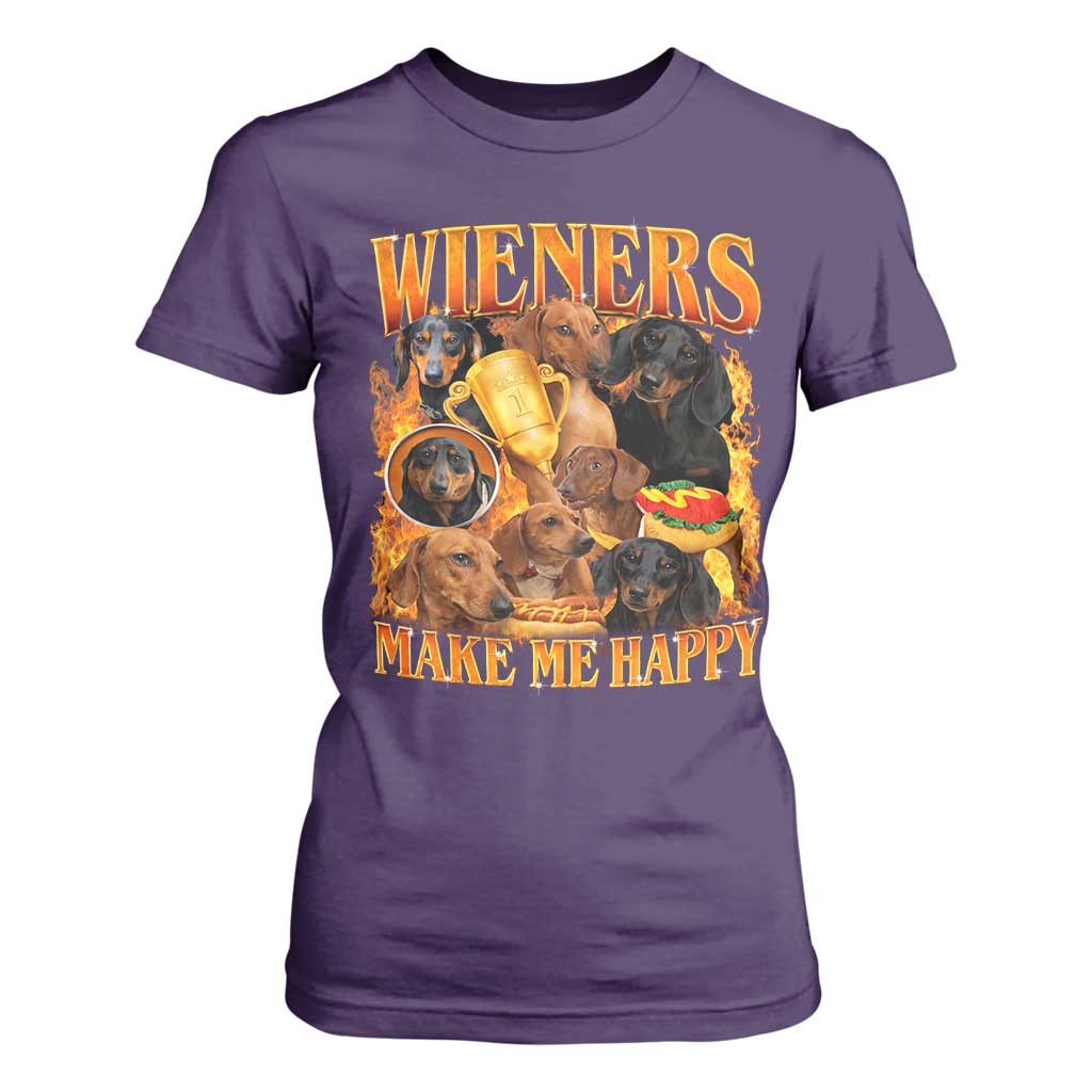 Funny Wiener Dog T Shirt For Women Vintage Bootleg Gift For Dachshund Lover TS10 Purple Print Your Wear