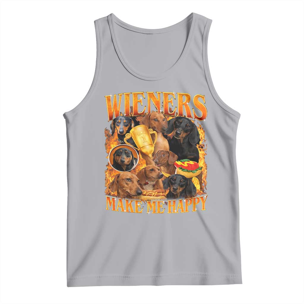 Funny Wiener Dog Tank Top Vintage Bootleg Gift For Dachshund Lover TS10 Athletic Heather Print Your Wear