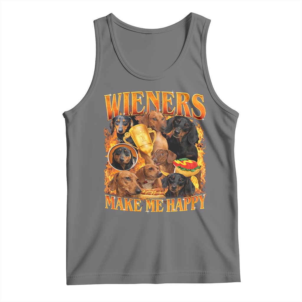 Funny Wiener Dog Tank Top Vintage Bootleg Gift For Dachshund Lover TS10 Black Heather Print Your Wear