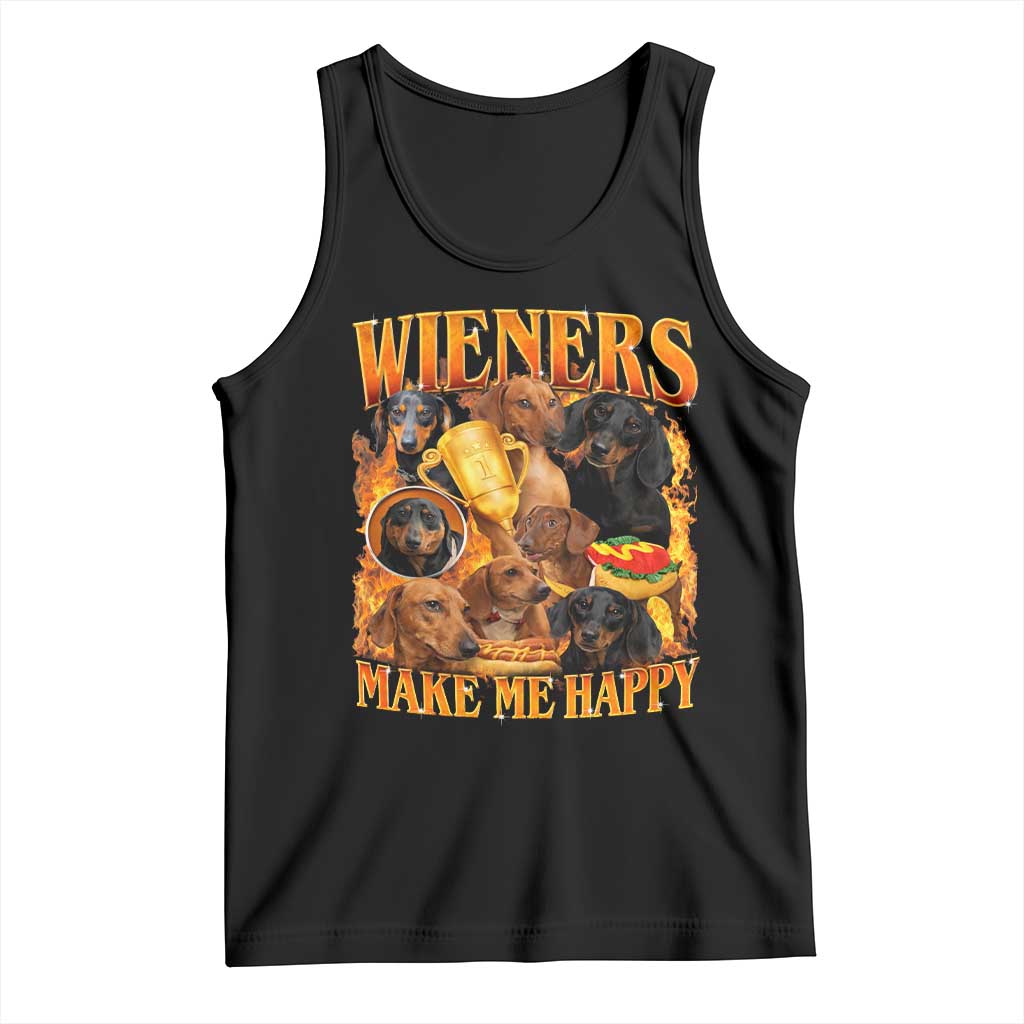 Funny Wiener Dog Tank Top Vintage Bootleg Gift For Dachshund Lover TS10 Black Print Your Wear