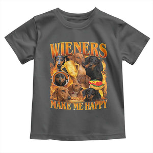Funny Wiener Dog Toddler T Shirt Vintage Bootleg Gift For Dachshund Lover TS10 Dark Heather Print Your Wear