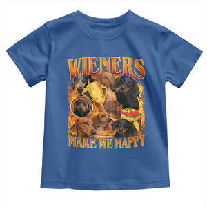 Funny Wiener Dog Toddler T Shirt Vintage Bootleg Gift For Dachshund Lover TS10 Royal Blue Print Your Wear