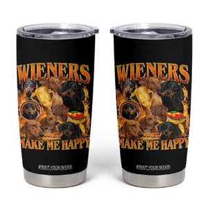 Funny Wiener Dog Tumbler Cup Vintage Bootleg Gift For Dachshund Lover TS10 Black Print Your Wear