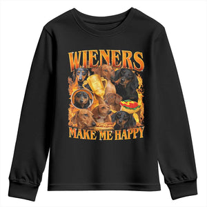 Funny Wiener Dog Youth Sweatshirt Vintage Bootleg Gift For Dachshund Lover TS10 Black Print Your Wear