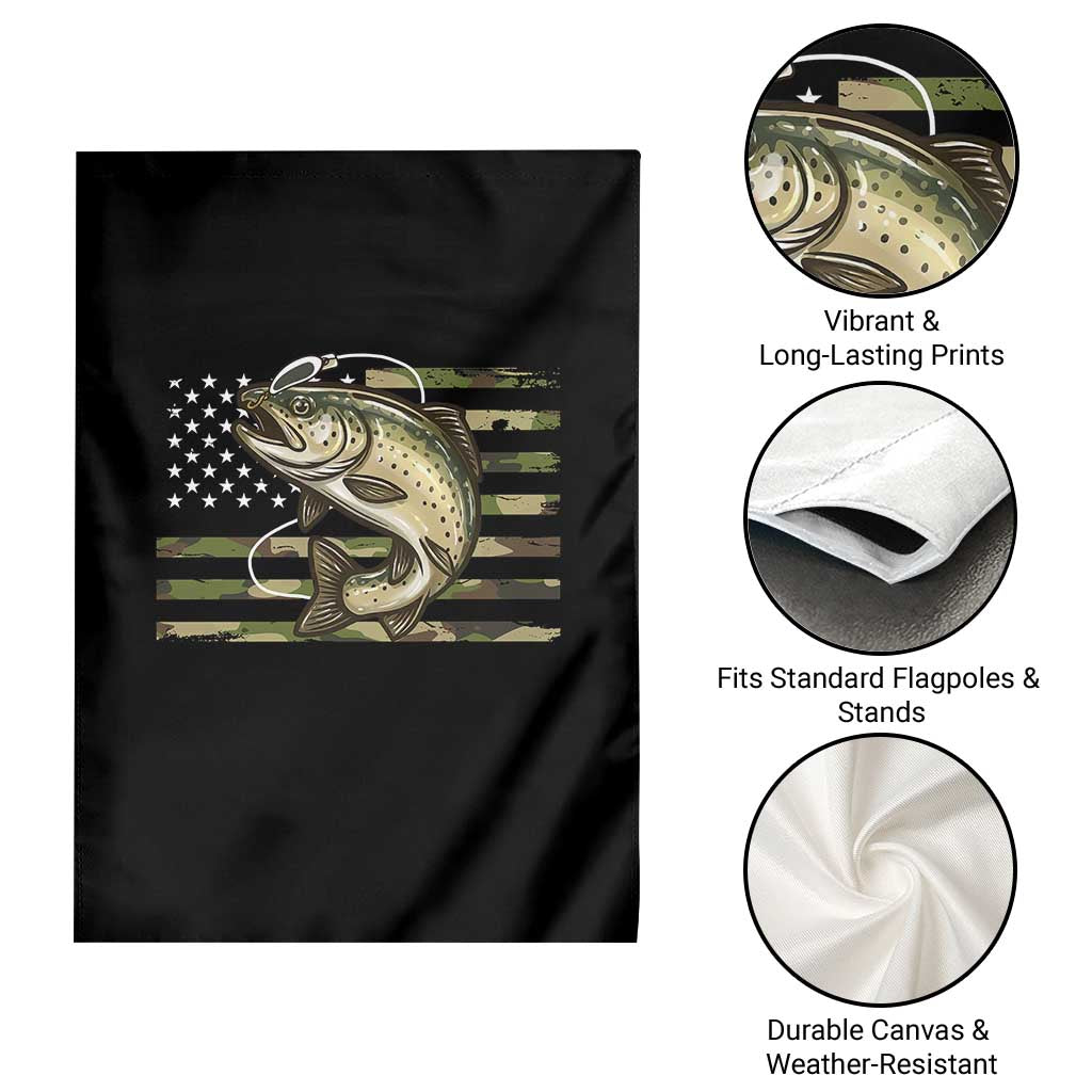 Camo Bass Fishing Garden Flag Patriotic US Flag Fisherman TS10 Print Your Wear