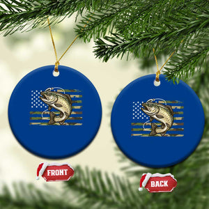 Camo Bass Fishing Ceramic Ornament Patriotic US Flag Fisherman TS10 1pc Blue Print Your Wear