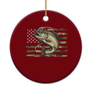 Camo Bass Fishing Ceramic Ornament Patriotic US Flag Fisherman TS10 1pc Red Print Your Wear