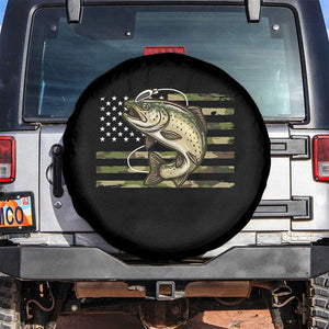 Camo Bass Fishing Spare Tire Cover Patriotic US Flag Fisherman TS10 No hole Black Print Your Wear