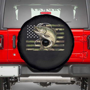 Camo Bass Fishing Spare Tire Cover Patriotic US Flag Fisherman TS10 Black Print Your Wear
