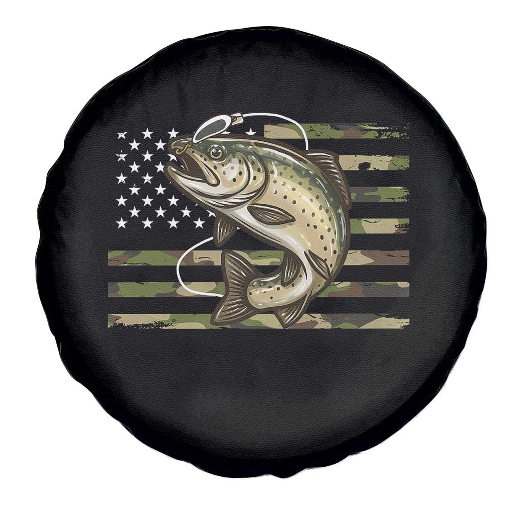 Camo Bass Fishing Spare Tire Cover Patriotic US Flag Fisherman TS10 Print Your Wear
