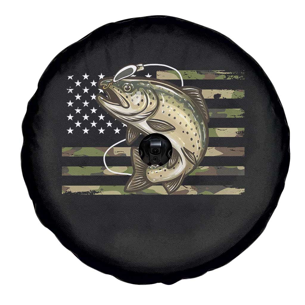 Camo Bass Fishing Spare Tire Cover Patriotic US Flag Fisherman TS10 Print Your Wear