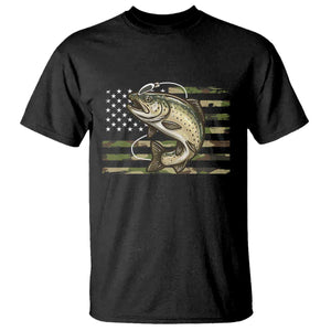 Camo Bass Fishing T Shirt Patriotic US Flag Fisherman TS10 Black Print Your Wear