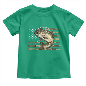 Camo Bass Fishing Toddler T Shirt Patriotic US Flag Fisherman TS10 Irish Green Print Your Wear
