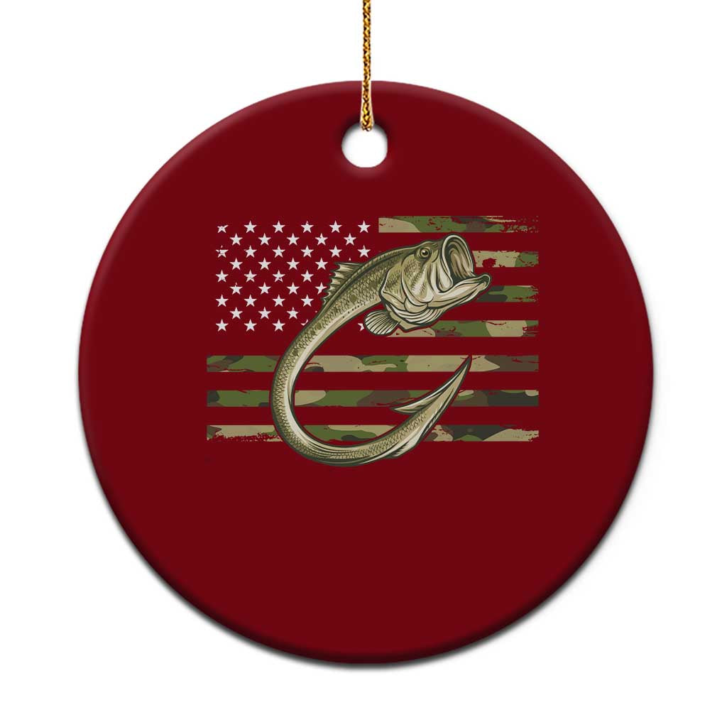 Camo Fish Hook Fishing Ceramic Ornament Patriotic US Flag Fisherman Camouflage Bass Fishing TS10 1pc Red Print Your Wear