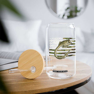 Camo Fish Hook Fishing Glass Can Patriotic US Flag Fisherman Camouflage Bass Fishing TS10 Print Your Wear