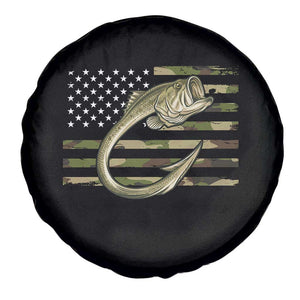 Camo Fish Hook Fishing Spare Tire Cover Patriotic US Flag Fisherman Camouflage Bass Fishing TS10 Print Your Wear