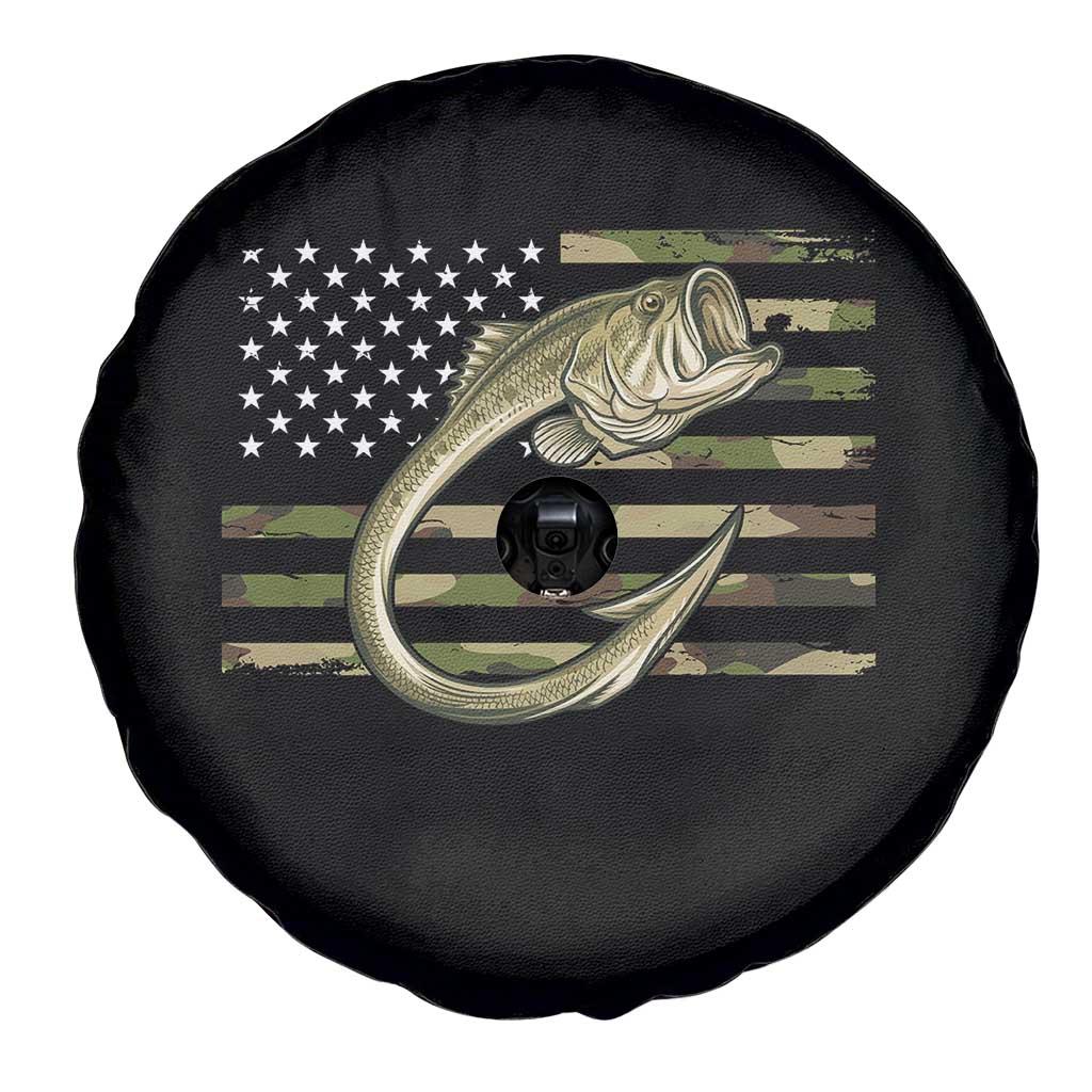 Camo Fish Hook Fishing Spare Tire Cover Patriotic US Flag Fisherman Camouflage Bass Fishing TS10 Print Your Wear