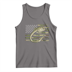 Camo Fish Hook Fishing Tank Top Patriotic US Flag Fisherman Camouflage Bass Fishing TS10 Deep Heather Print Your Wear
