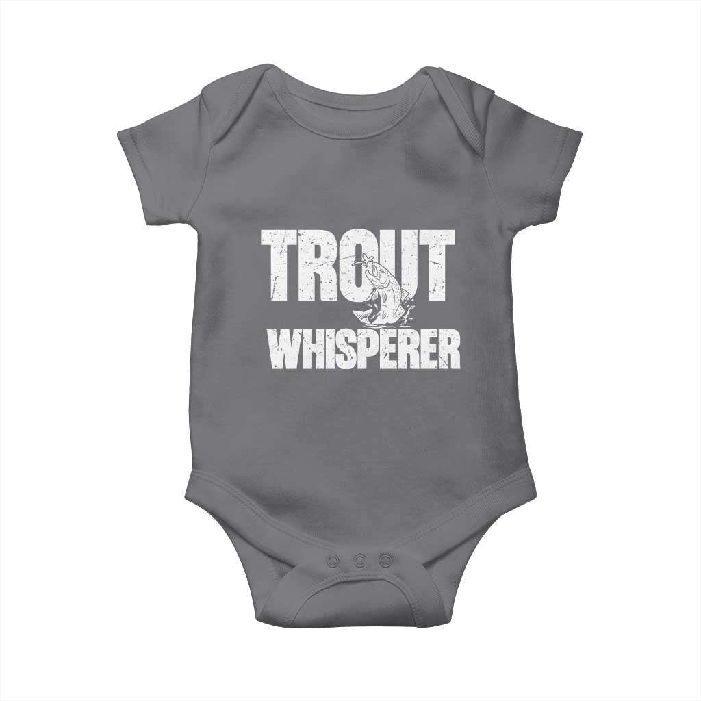 Trout Fishing Baby Onesie Funny Fishing Fisherman Trout Whisperer Gift TS10 Charcoal Print Your Wear