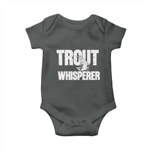 Trout Fishing Baby Onesie Funny Fishing Fisherman Trout Whisperer Gift TS10 Dark Heather Print Your Wear