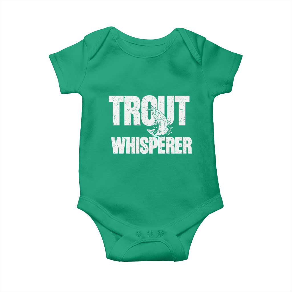Trout Fishing Baby Onesie Funny Fishing Fisherman Trout Whisperer Gift TS10 Irish Green Print Your Wear