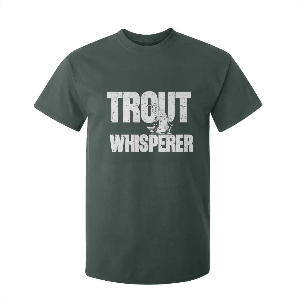 Trout Fishing T Shirt For Kid Funny Fishing Fisherman Trout Whisperer Gift TS10 Dark Forest Green Print Your Wear