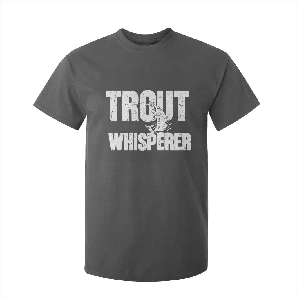 Trout Fishing T Shirt For Kid Funny Fishing Fisherman Trout Whisperer Gift TS10 Dark Heather Print Your Wear