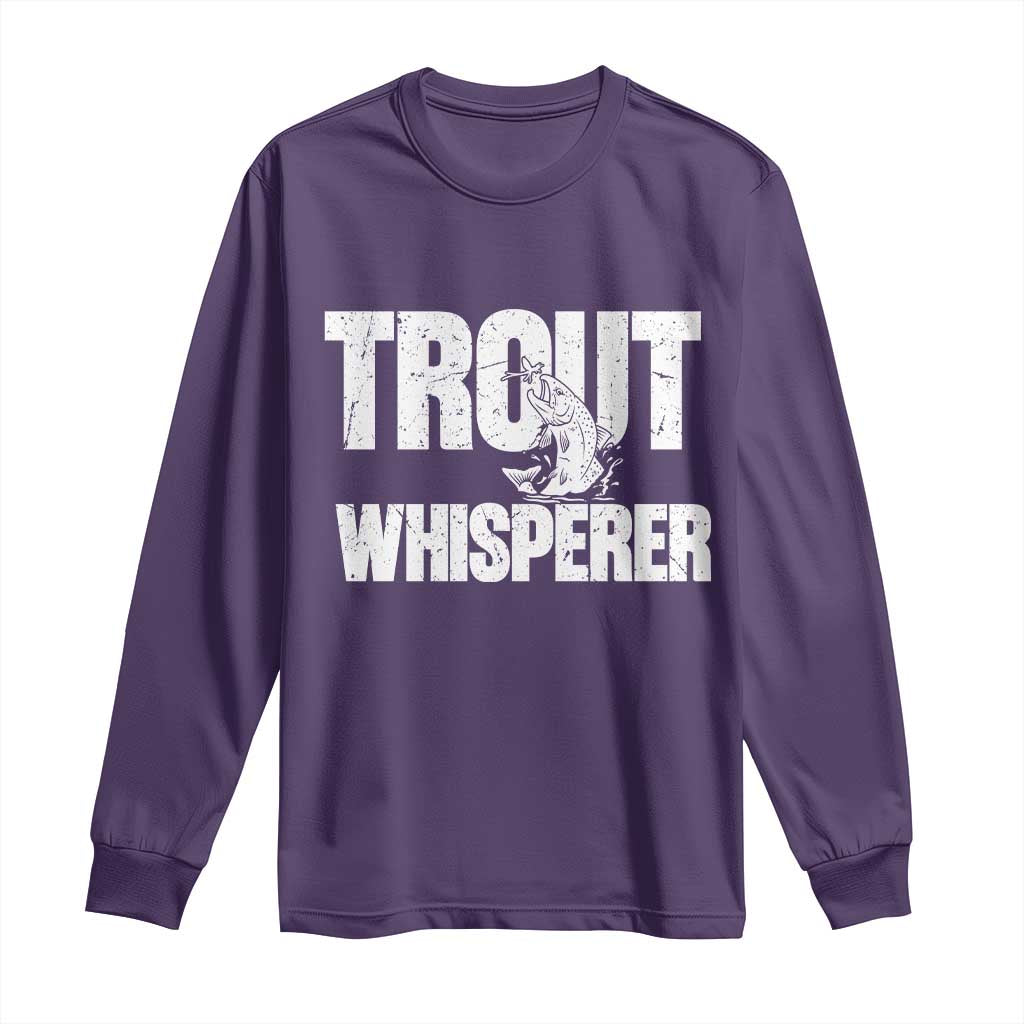 Trout Fishing Long Sleeve Shirt Funny Fishing Fisherman Trout Whisperer Gift TS10 Purple Print Your Wear
