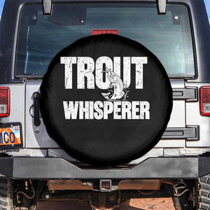 Trout Fishing Spare Tire Cover Funny Fishing Fisherman Trout Whisperer Gift TS10 No hole Black Print Your Wear