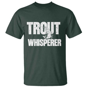 Trout Fishing T Shirt Funny Fishing Fisherman Trout Whisperer Gift TS10 Dark Forest Green Print Your Wear