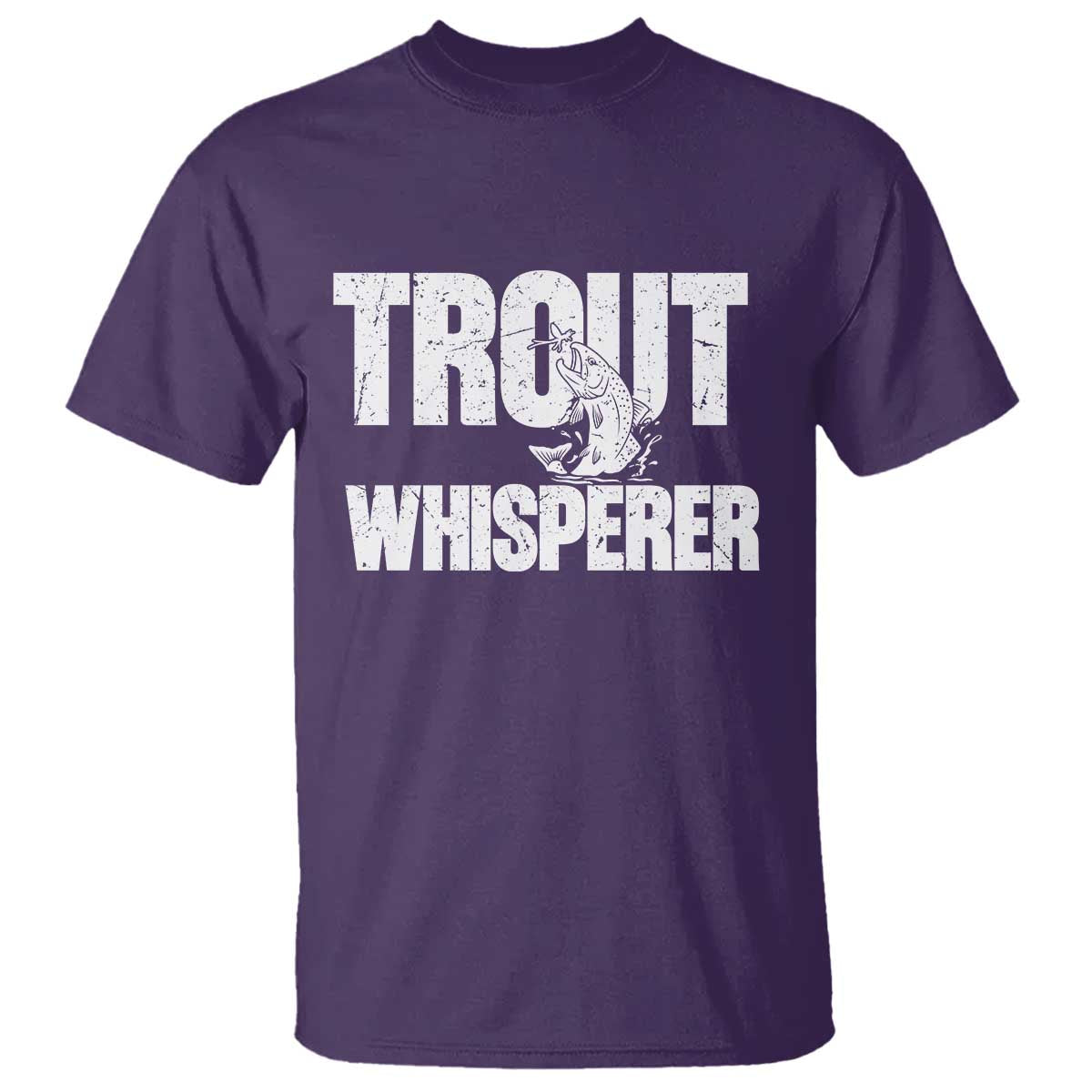 Trout Fishing T Shirt Funny Fishing Fisherman Trout Whisperer Gift TS10 Purple Print Your Wear