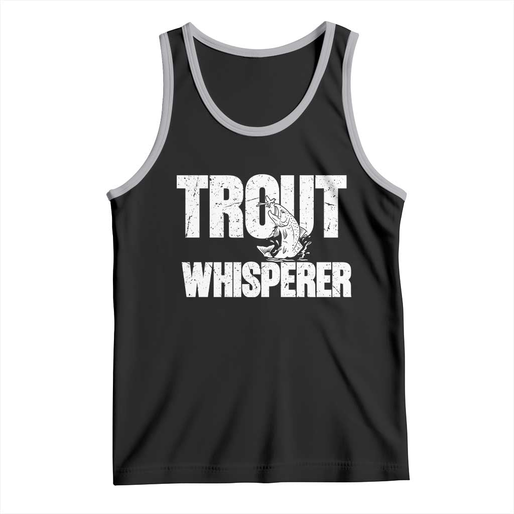 Trout Fishing Tank Top Funny Fishing Fisherman Trout Whisperer Gift TS10 Black Athletic Heather Print Your Wear