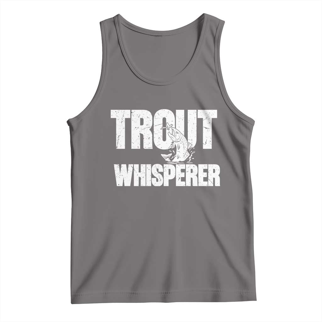 Trout Fishing Tank Top Funny Fishing Fisherman Trout Whisperer Gift TS10 Deep Heather Print Your Wear