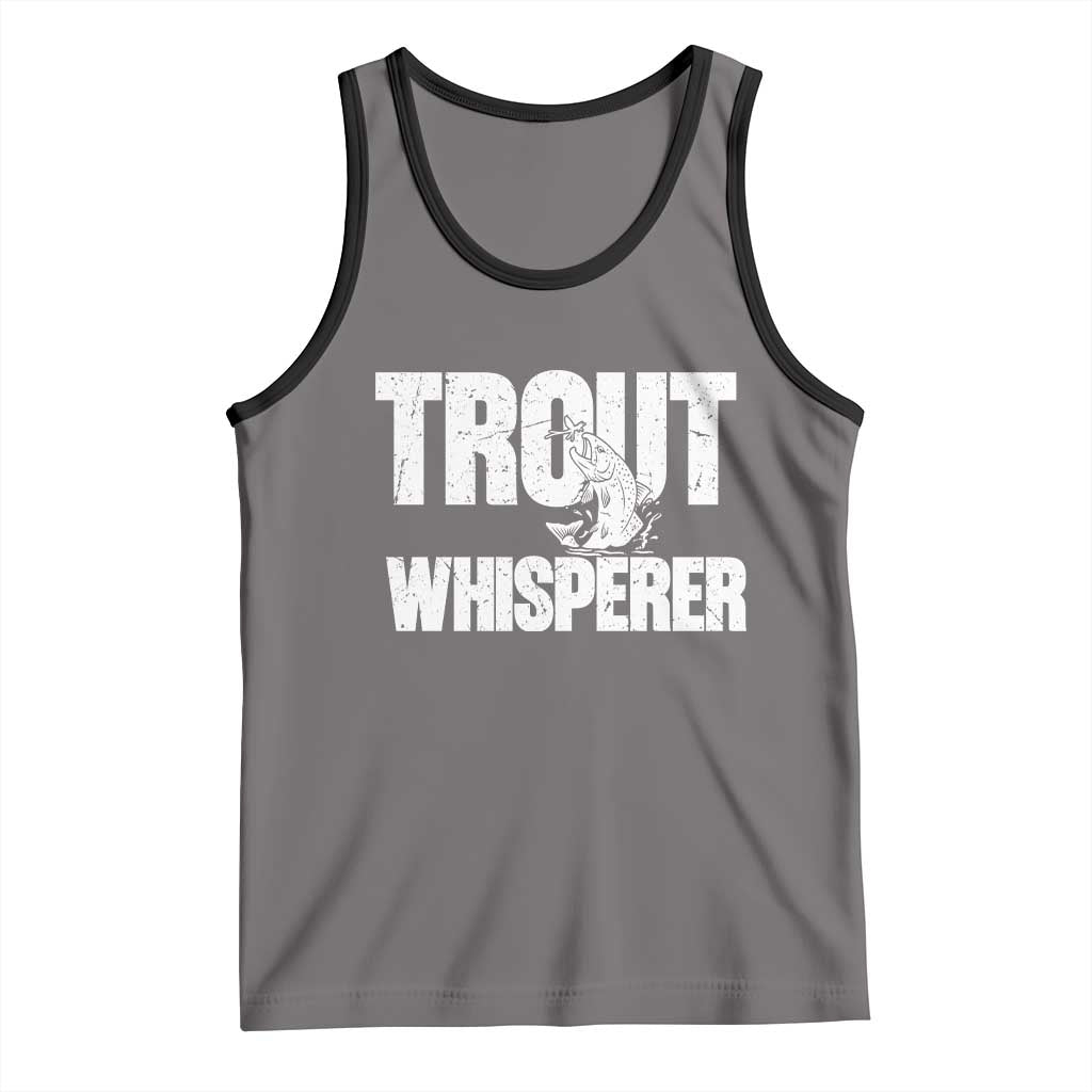 Trout Fishing Tank Top Funny Fishing Fisherman Trout Whisperer Gift TS10 Deep Heather Black Print Your Wear