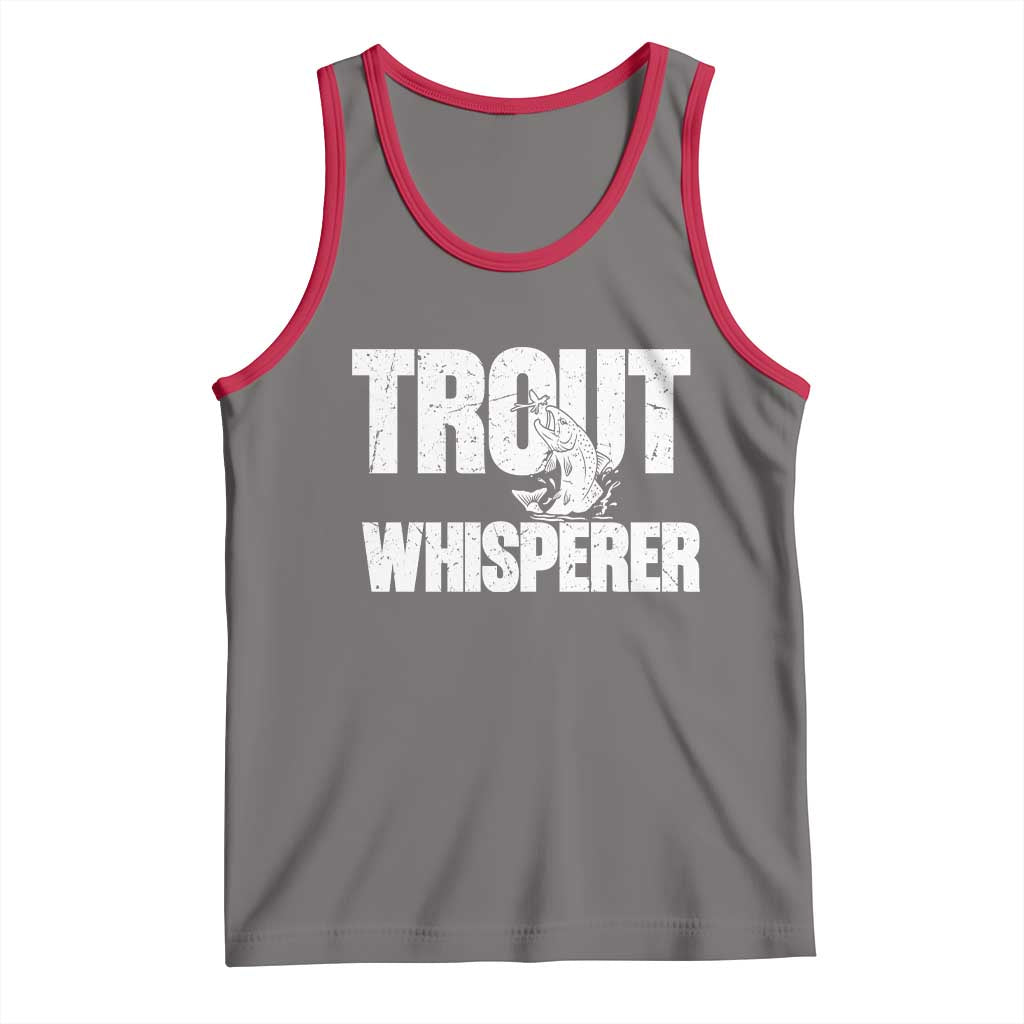 Trout Fishing Tank Top Funny Fishing Fisherman Trout Whisperer Gift TS10 Deep Heather Red Print Your Wear