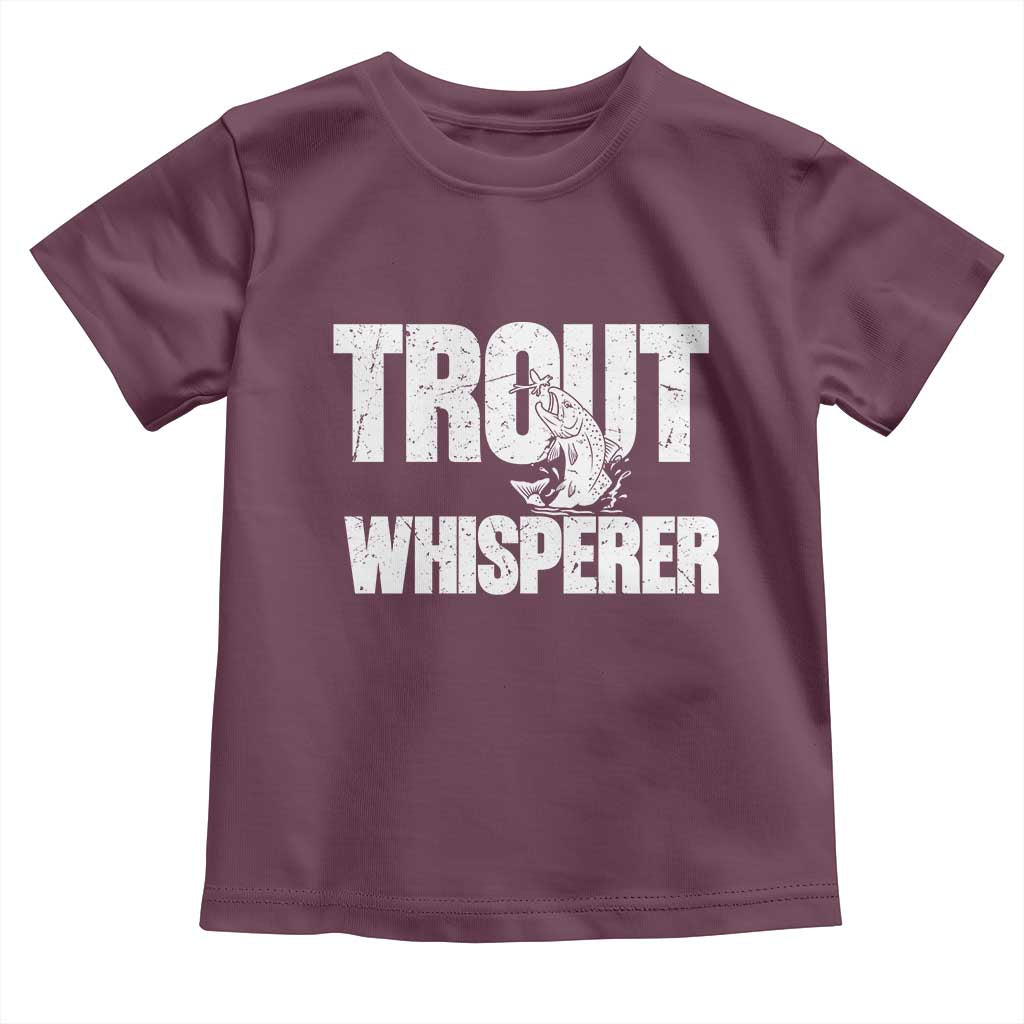Trout Fishing Toddler T Shirt Funny Fishing Fisherman Trout Whisperer Gift TS10 Maroon Print Your Wear