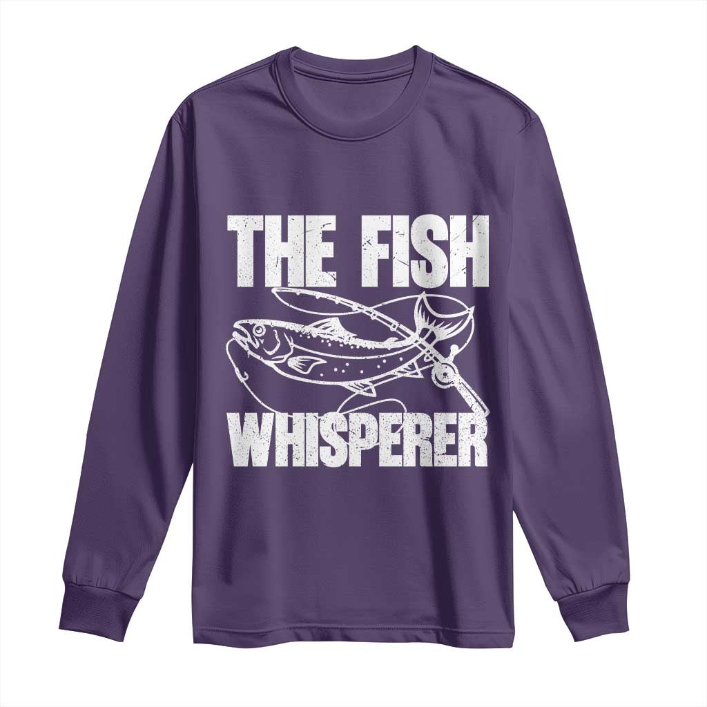 Funny Fishing Long Sleeve Shirt The Fish Whisperer Lake Life Gift For Fishermen Dads TS10 Purple Print Your Wear