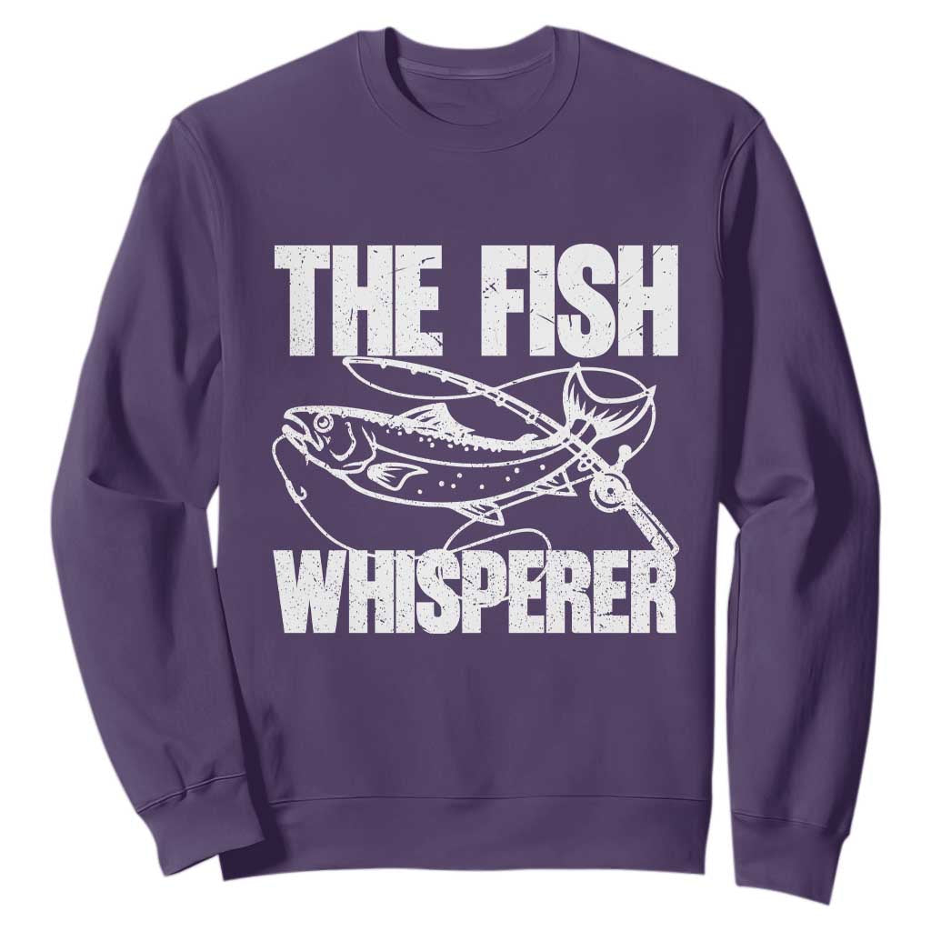 Funny Fishing Sweatshirt The Fish Whisperer Lake Life Gift For Fishermen Dads TS10 Purple Print Your Wear