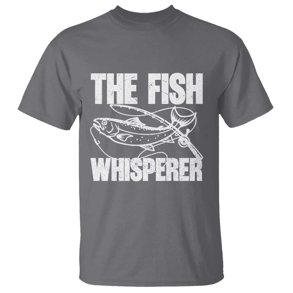 Funny Fishing T Shirt The Fish Whisperer Lake Life Gift For Fishermen Dads TS10 Charcoal Print Your Wear