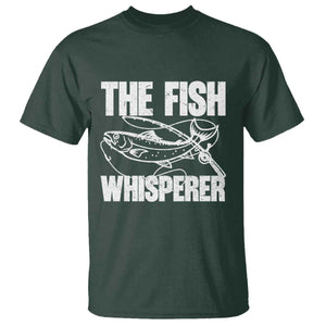 Funny Fishing T Shirt The Fish Whisperer Lake Life Gift For Fishermen Dads TS10 Dark Forest Green Print Your Wear