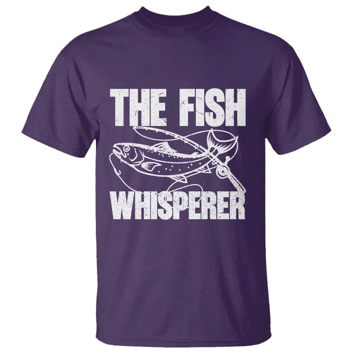 Funny Fishing T Shirt The Fish Whisperer Lake Life Gift For Fishermen Dads TS10 Purple Print Your Wear
