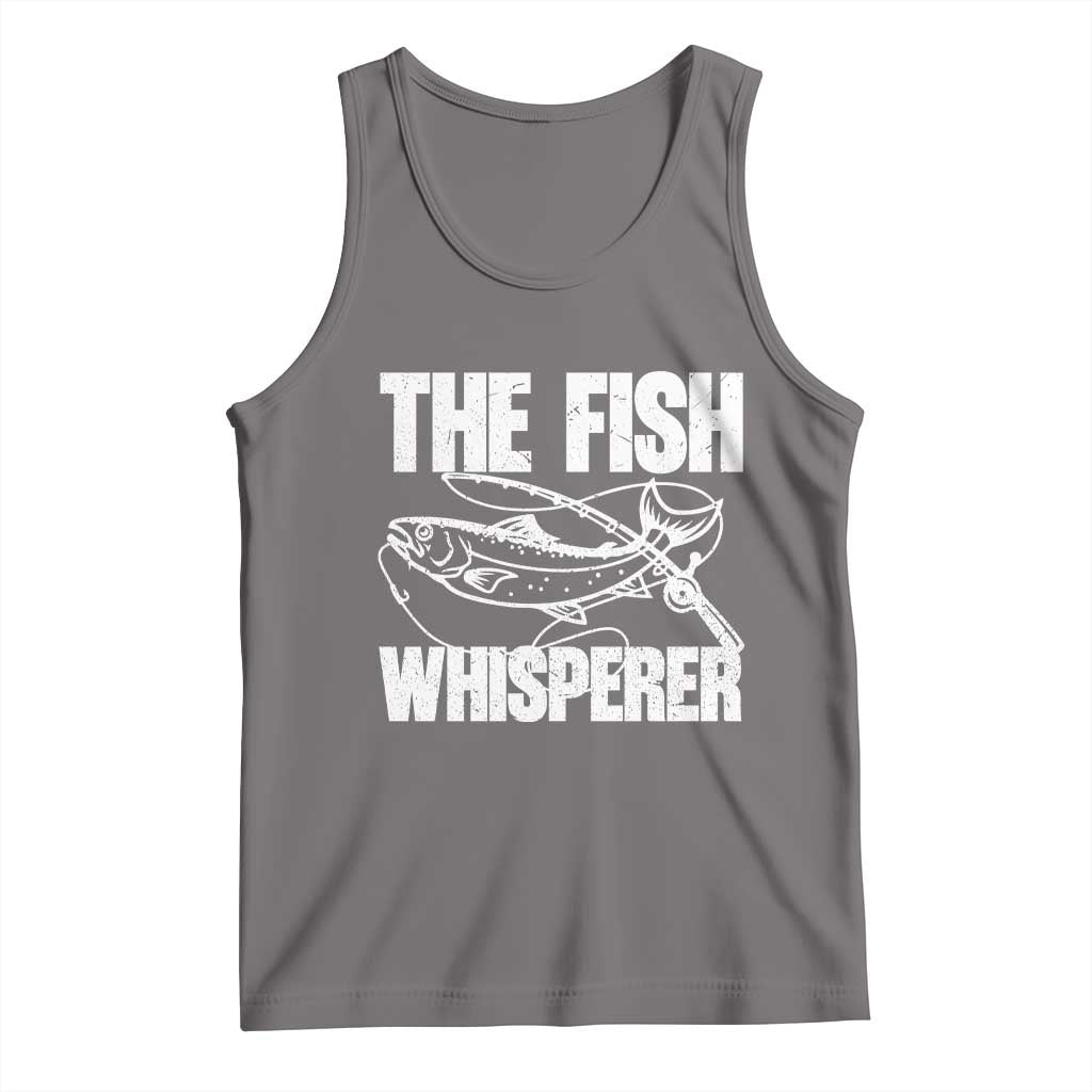 Funny Fishing Tank Top The Fish Whisperer Lake Life Gift For Fishermen Dads TS10 Deep Heather Print Your Wear