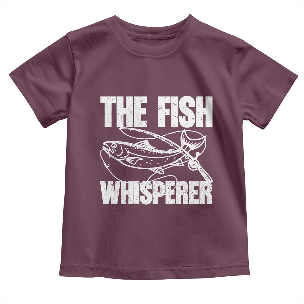 Funny Fishing Toddler T Shirt The Fish Whisperer Lake Life Gift For Fishermen Dads TS10 Maroon Print Your Wear