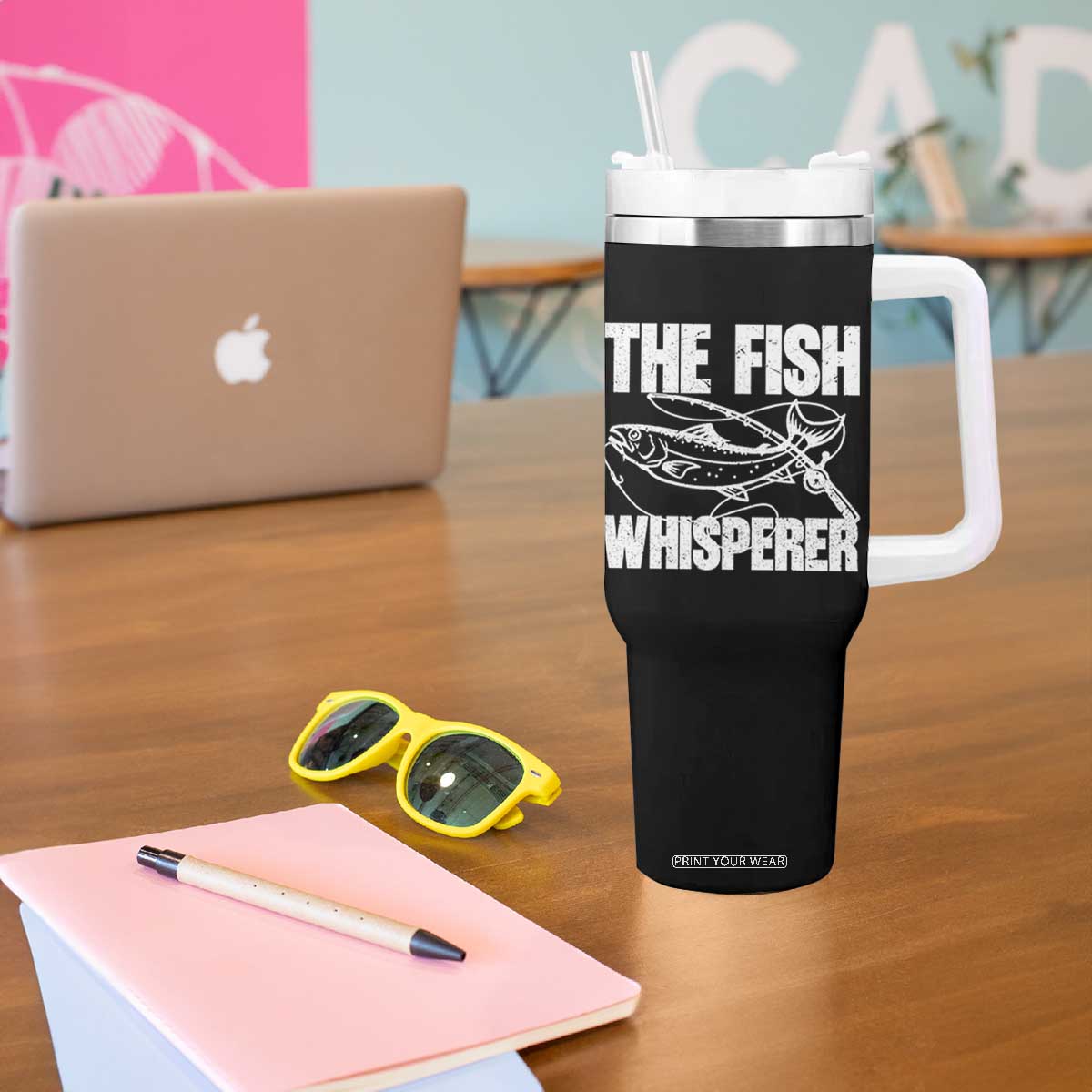Funny Fishing Tumbler With Handle The Fish Whisperer Lake Life Gift For Fishermen Dads TS10 Print Your Wear